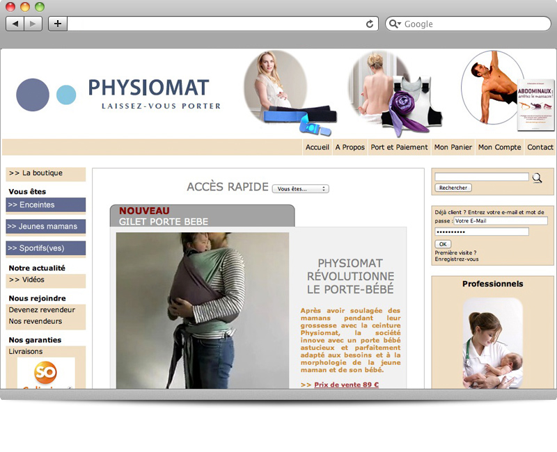 physiomat porte bébé